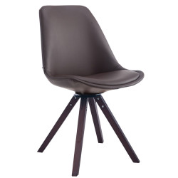 Chaise visiteur Calais pivotante en noyer carrée | brun