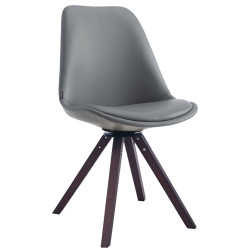 Chaise visiteur Calais pivotante en noyer carrée | gris