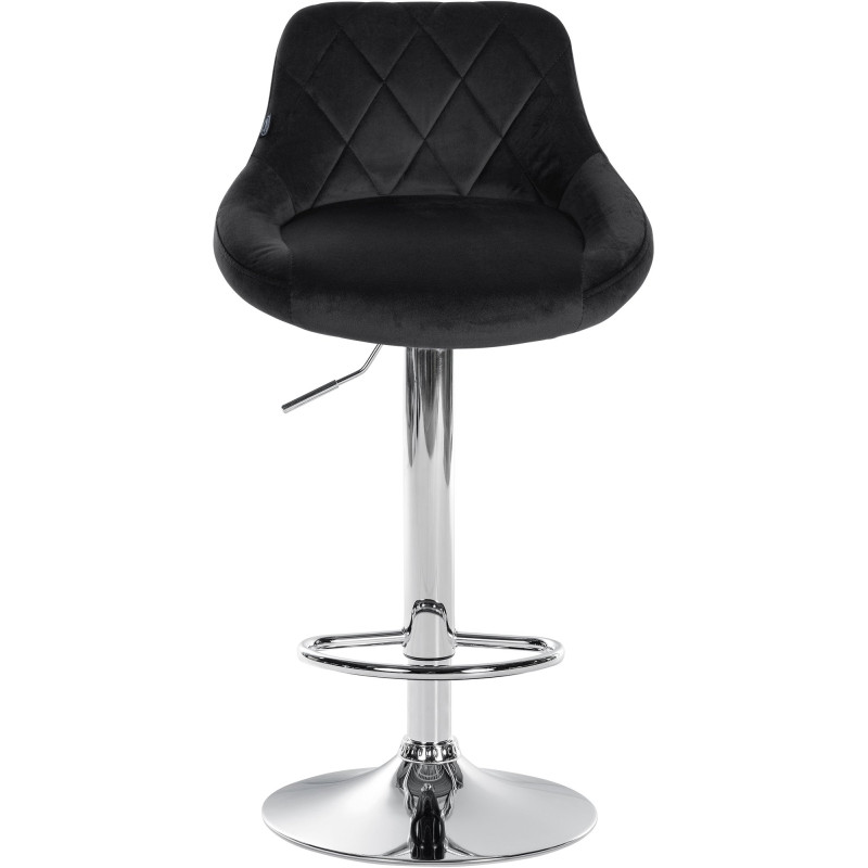 Tabouret de bar Lazio velours chrome noir