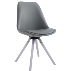 Chaise visiteur Calais pivotante blanche ronde | gris