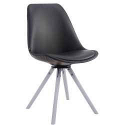 Chaise visiteur Calais pivotante blanche ronde | noir