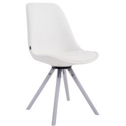 Chaise visiteur Calais pivotante blanche ronde | blanc
