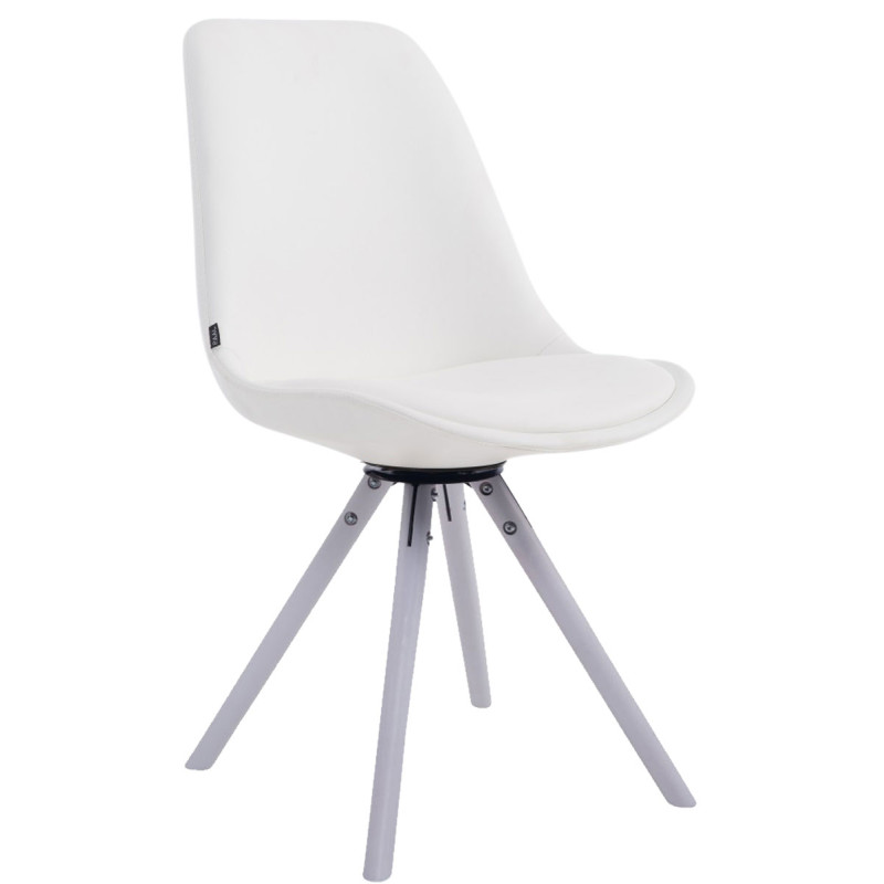 Chaise visiteur Calais pivotante blanche ronde | blanc