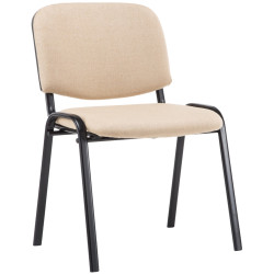 Chaise visiteur Ken V2 en tissu | crème