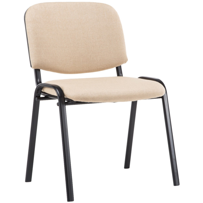 Chaise visiteur Ken V2 en tissu | crème