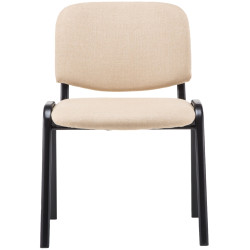 Chaise visiteur Ken V2 en tissu | crème