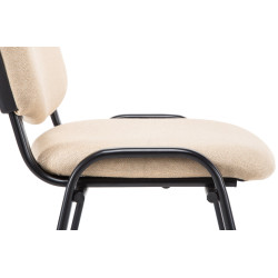 Chaise visiteur Ken V2 en tissu | crème