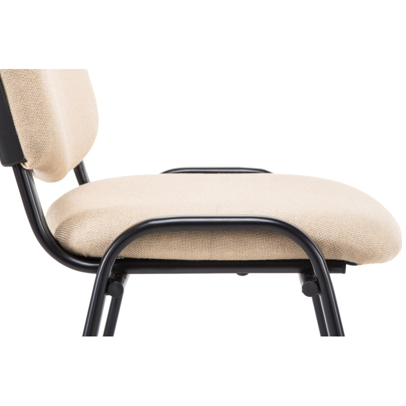 Chaise visiteur Ken V2 en tissu | crème