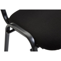 Chaise visiteur Ken V2 en tissu | noir