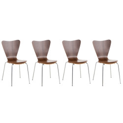 Ensemble de 4 chaises visiteurs Calisto | noyer