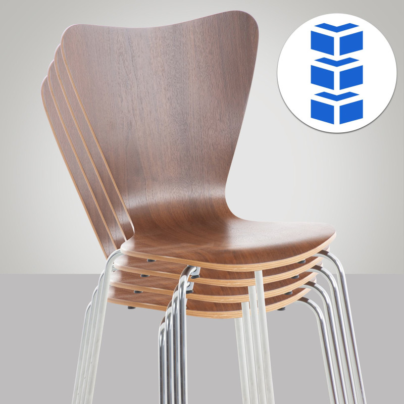 Ensemble de 4 chaises visiteurs Calisto | noyer