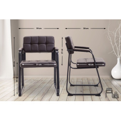 Chaise visiteur Canada B en cuir artificiel | brun