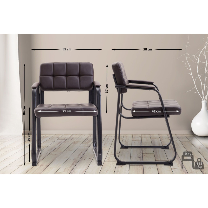 Chaise visiteur Canada B en cuir artificiel | brun
