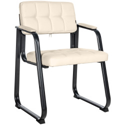 Chaise visiteur Canada B en cuir artificiel | crème