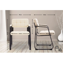 Chaise visiteur Canada B en cuir artificiel | crème