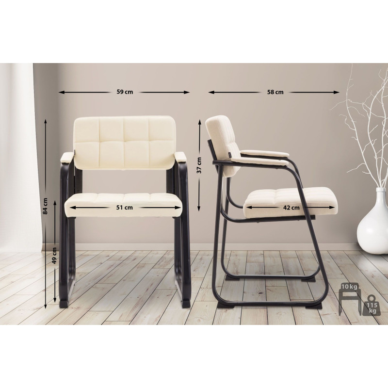 Chaise visiteur Canada B en cuir artificiel | crème