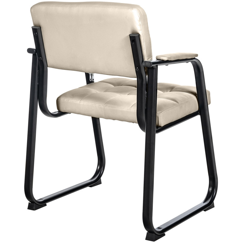 Chaise visiteur Canada B en cuir artificiel | crème