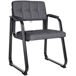 Chaise visiteur Canada B en cuir artificiel | gris