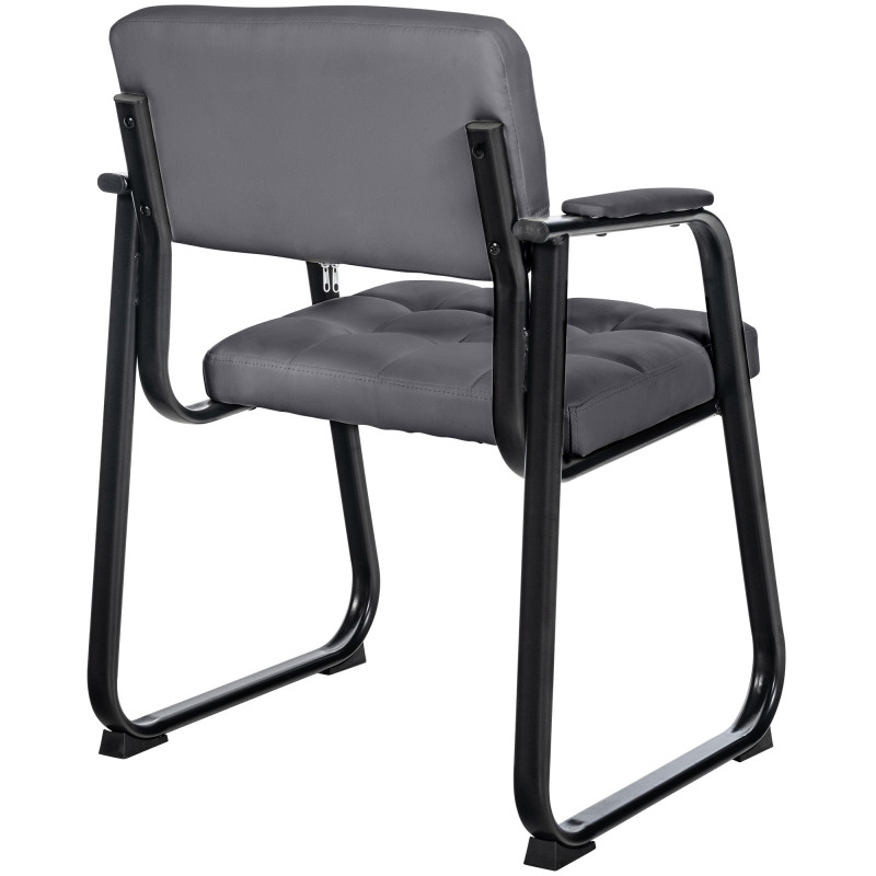Chaise visiteur Canada B en cuir artificiel | gris