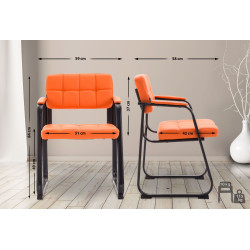 Chaise visiteur Canada B en cuir artificiel | orange