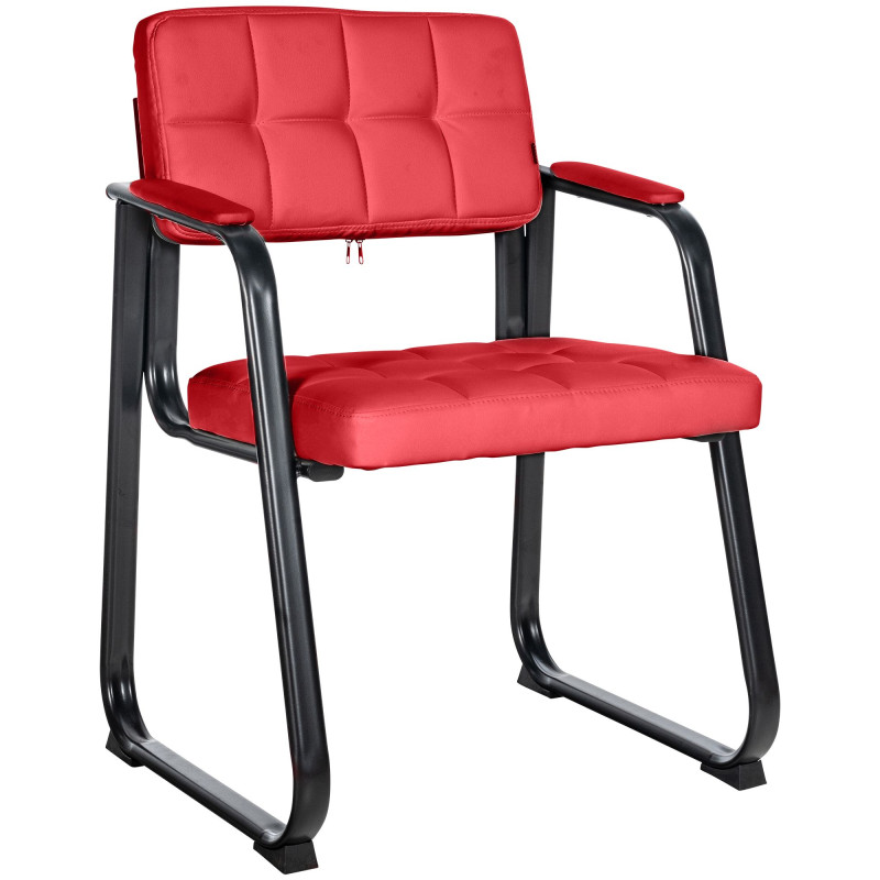 Chaise visiteur Canada B en cuir artificiel | rouge