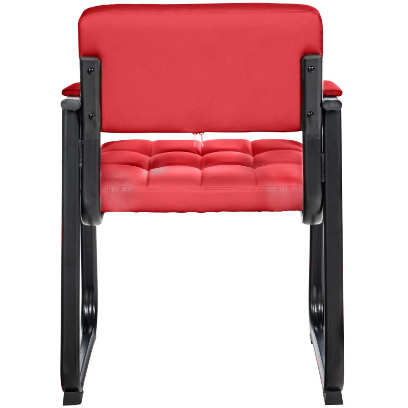Chaise visiteur Canada B en cuir artificiel | rouge