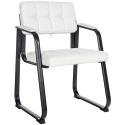 Chaise visiteur Canada B en cuir artificiel | blanc