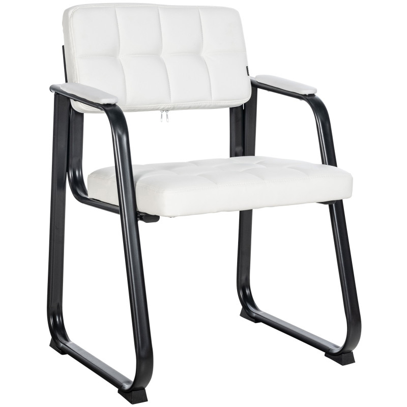 Chaise visiteur Canada B en cuir artificiel | blanc