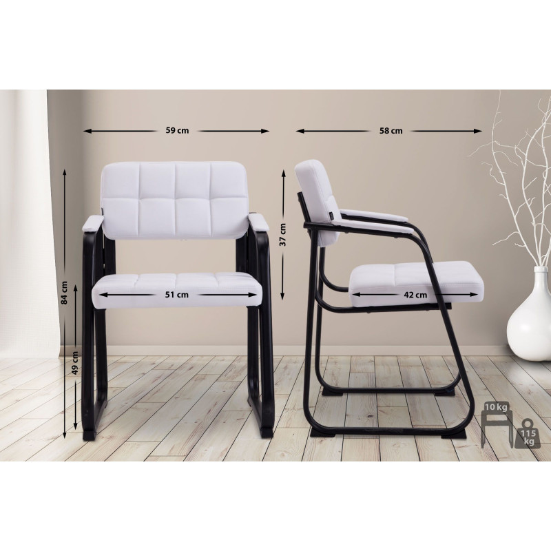 Chaise visiteur Canada B en cuir artificiel | blanc
