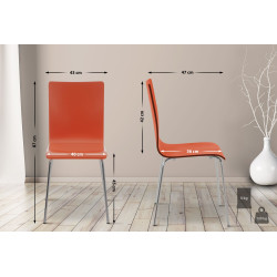 Ensemble de 4 chaises visiteurs Pepe | orange