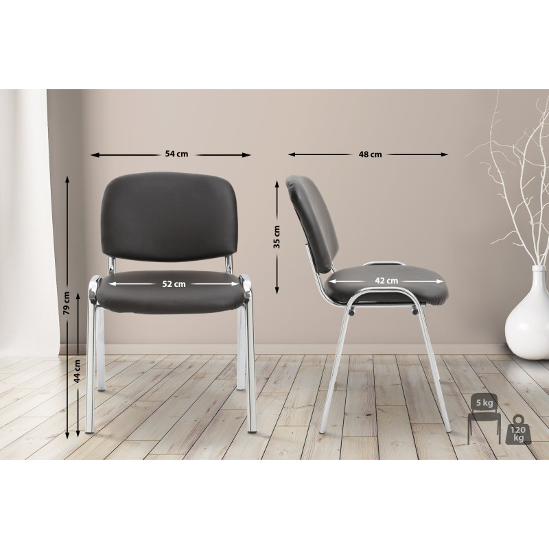 Chaise visiteur Ken C en cuir artificiel | brun