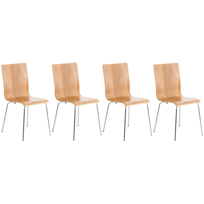 Ensemble de 4 chaises visiteurs Pepe | chêne