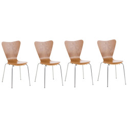 Ensemble de 4 chaises visiteurs Calisto | chêne