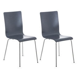 Lot de 2 chaises visiteurs Pepe | gris