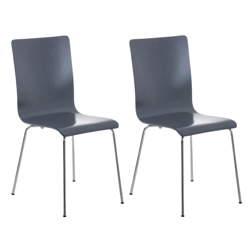 Lot de 2 chaises visiteurs Pepe | gris