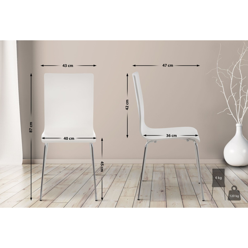 Ensemble de 4 chaises visiteurs Pepe | blanc