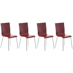 Ensemble de 4 chaises visiteurs Pepe | rouge
