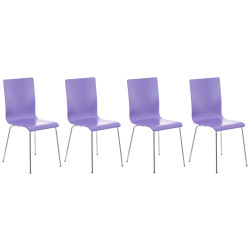 Ensemble de 4 chaises visiteurs Pepe | violet