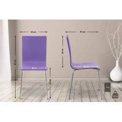 Ensemble de 4 chaises visiteurs Pepe | violet