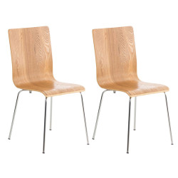Lot de 2 chaises visiteurs Pepe | chêne
