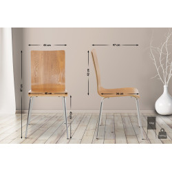 Lot de 2 chaises visiteurs Pepe | chêne
