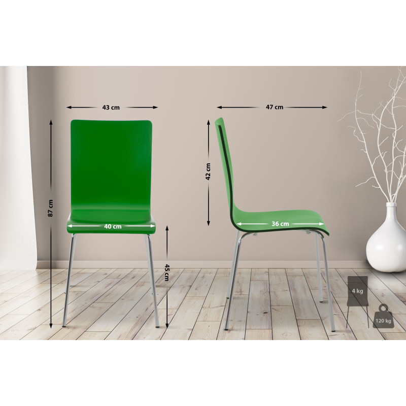 Ensemble de 4 chaises visiteurs Pepe | vert