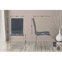 Ensemble de 4 chaises visiteurs Pepe | gris