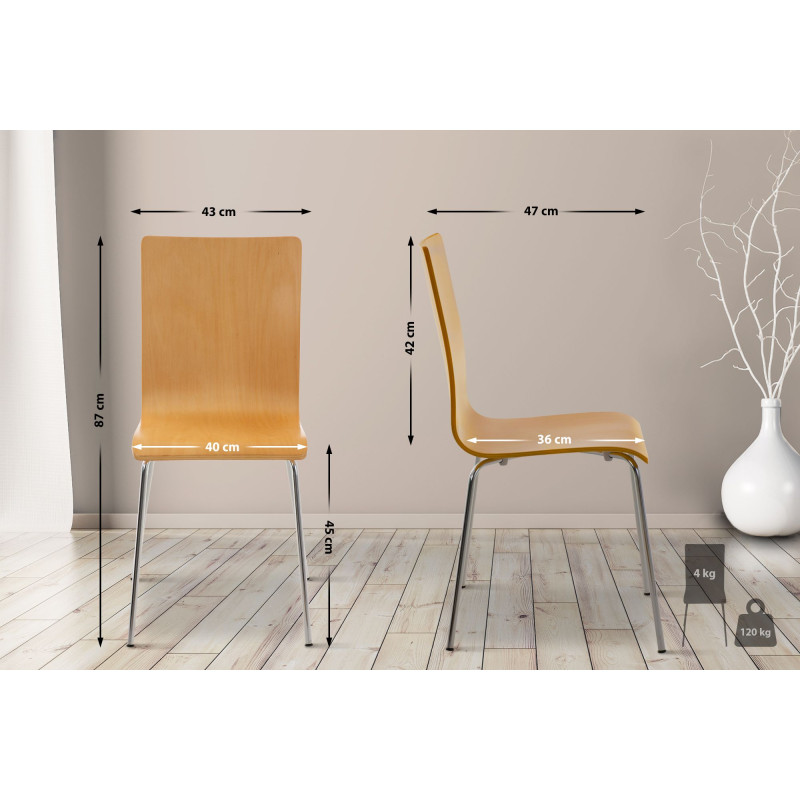 Ensemble de 4 chaises visiteurs Pepe | nature