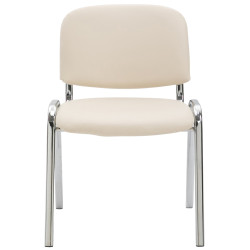 Chaise visiteur Ken C en cuir artificiel | crème