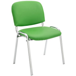 Chaise visiteur Ken C en cuir artificiel | vert
