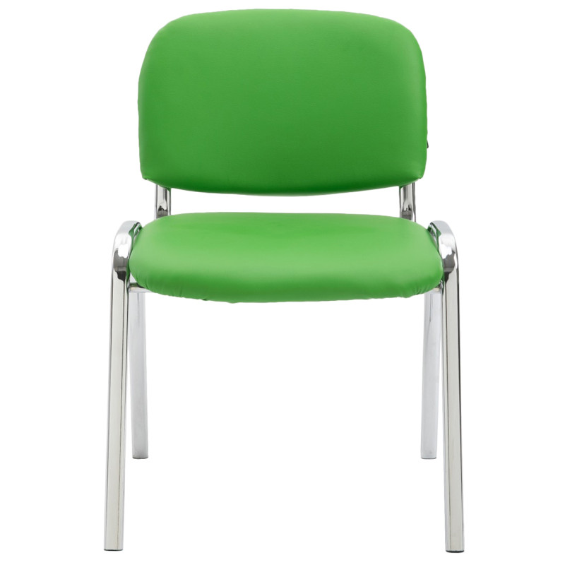 Chaise visiteur Ken C en cuir artificiel | vert