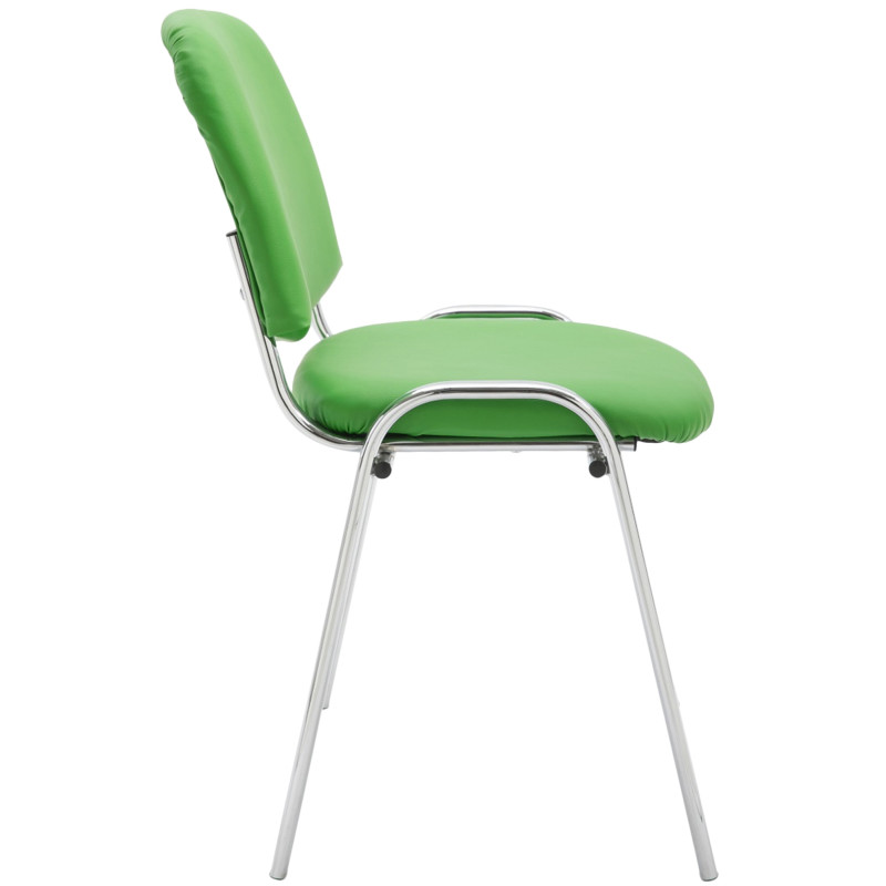 Chaise visiteur Ken C en cuir artificiel | vert
