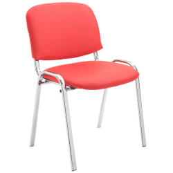 Chaise visiteur Ken C en cuir artificiel | rouge