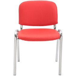 Chaise visiteur Ken C en cuir artificiel | rouge